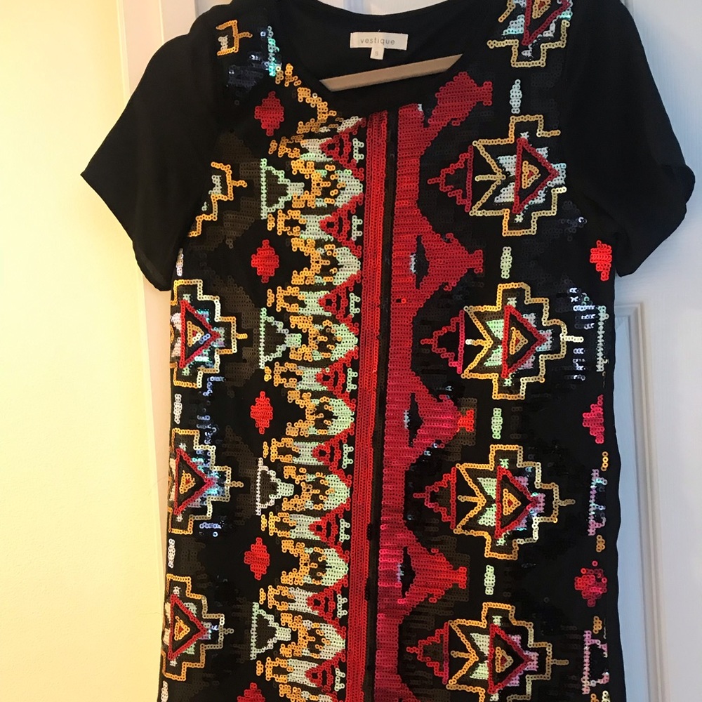 Sequin shift dress